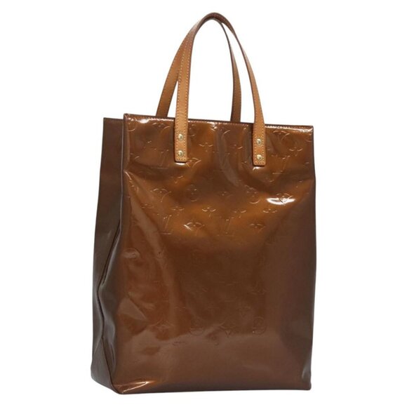 LOUIS VUITTON Monogram Vernis Reade MM Hand Bag Bronze M91143 LV Auth 112870 - Picture 1 of 16